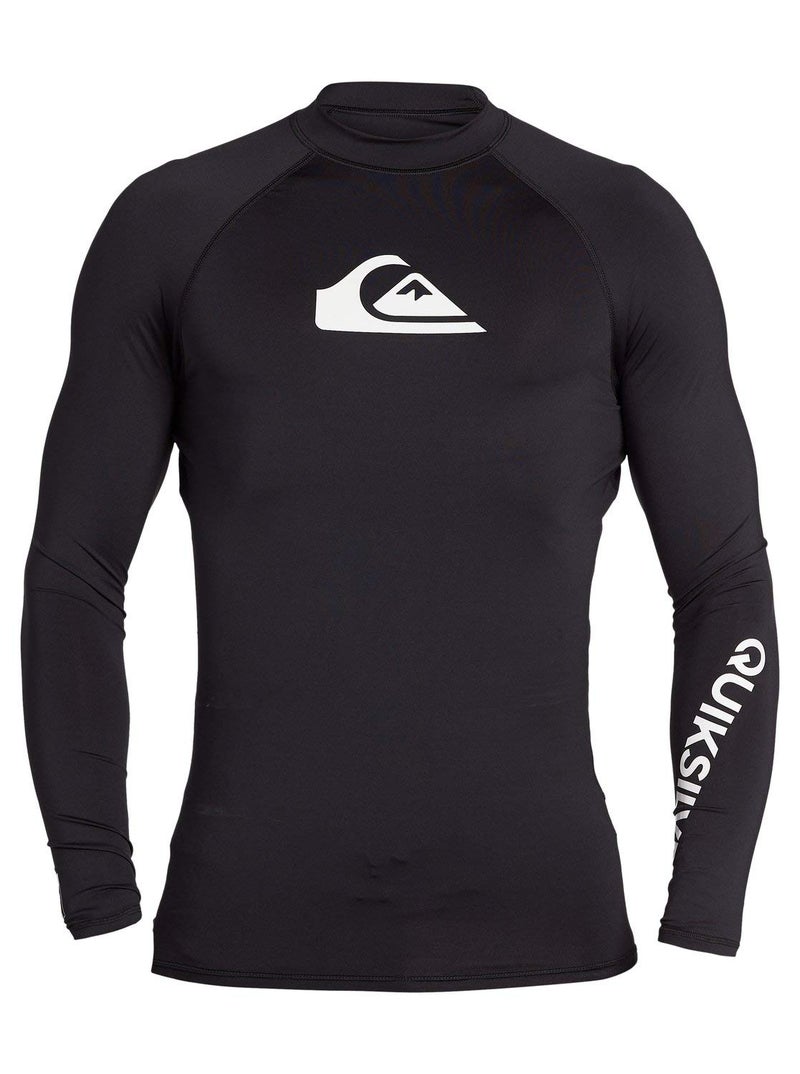 Quiksilver mens All Time Long Sleeve Rashguard Upf 50 Sun Protection Surf Rash Guard Shirt, Black, Medium US - Image 1